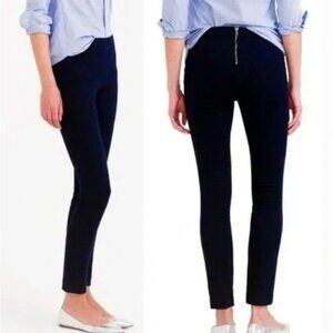 J Crew Dannie Black Cotton Blend Rear Zip Slim Fit Pants‎